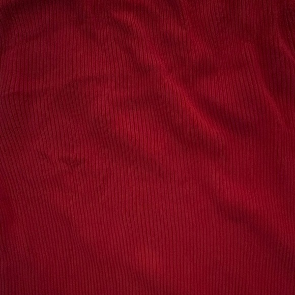 Red Ribbed Long Sleeve Top - Picture 6 of 6